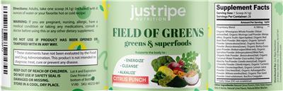 Label of Field of Greens Citrus Punch