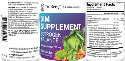 Photo of the Dr. Berg DIM Supplement 200 mg label