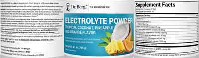 Photo of the Dr. Berg Electrolyte Powder label