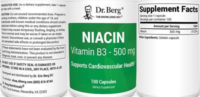 Photo of the Dr. Berg Niacin 500 mg label