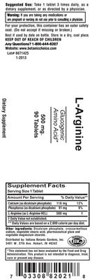 Photo of the Indiana Botanic Gardens L-Arginine label