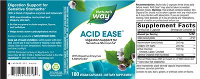 Photo of the Nature's Way Acid Ease label