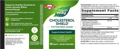 Photo of the Nature's Way Cholesterol Shield label
