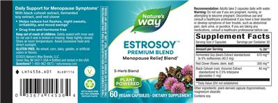 Photo of the Nature's Way EstroSoy label