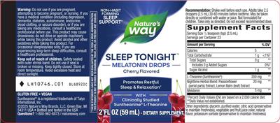 Sleep Tonight Melatonin Drops Cherry Flavored