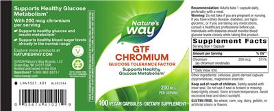 GTF Chromium 200 mcg のラベル画像（NIH DSLD）