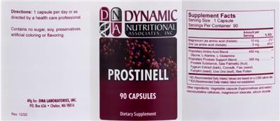 Photo of the DNA Dynamic Nutritional Associates Prostinell label