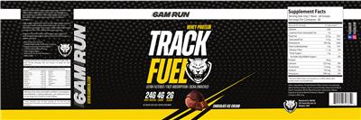 Photo of the 6AM RUN Track Fuel Chocolate Ice Cream label