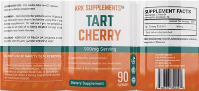 Photo of the KRK Supplements Tart Cherry 900 mg label