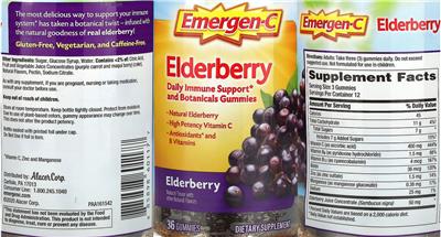 Photo of the Emergen-C Elderberry label