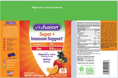 Photo of the vitafusion Super Immune Support Natural Mixed Berry Citrus Flavor label