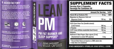 Photo of the Jacked Factory Lean PM label