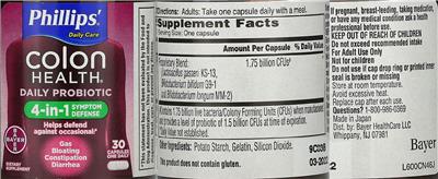 Label of Colon Health Daily Probiotic