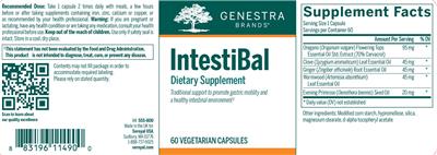 Photo of the Genestra Brands IntestiBal label
