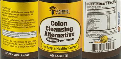 Label of Colon Cleansing Alternative 1200 mg