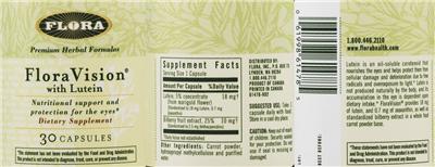 Photo of the Flora FloraVision With Lutein label