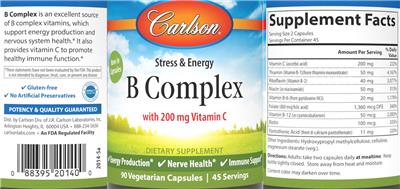 Photo of the Carlson B Complex label