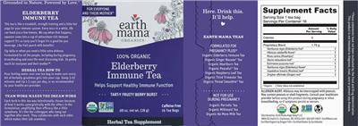 Photo of the Earth Mama Organics 100% Organic Elderberry Immune Tea label