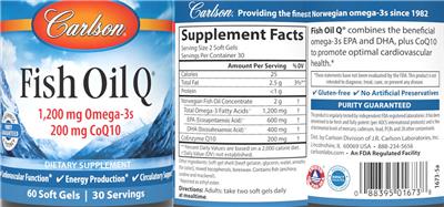 Photo of the Carlson Fish Oil Q label