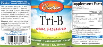 Photo of the Carlson Tri-B label