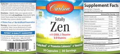 Photo of the Carlson Totally Zen label