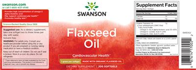 Photo of the Swanson Flaxseed Oil 1 gram label