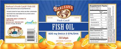 Photo of the Barlean's Fresh Catch Fish Oil Orange Flavor label