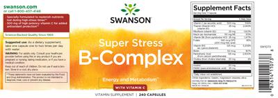 Photo of the Swanson Super Stress B-Complex with Vitamin C label