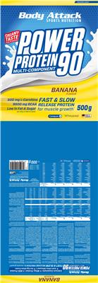 Photo of the Body Attack Sports Nutrition Power Protein 90 Banana Flavour label