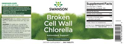 Photo of the Swanson Broken Cell Wall Chlorella label