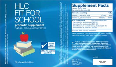 Label of HLC Fit For School Natural Black Currant Flavor