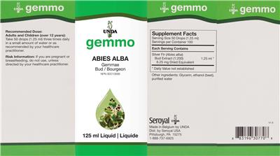 Photo of the UNDA Gemmo Abies Alba label
