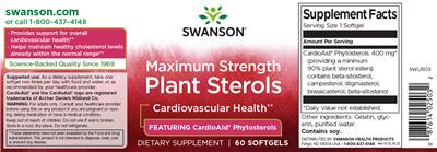 Photo of the Swanson Maximum Strength Plant Sterols label