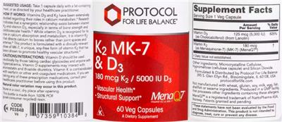 K2 MK-7 180 mcg & D3 5000 IU