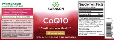 Photo of the Swanson CoQ10 60 mg label