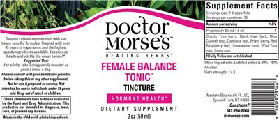 Photo of the Doctor Morse's Healing Herbs Female Balance Tonic Tincture label