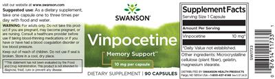 Photo of the Swanson Vinpocetine 10 mg label