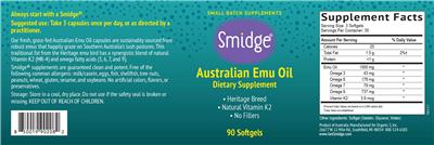 Photo of the Smidge Australian Emu Oil label