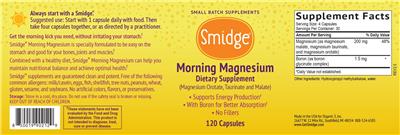 Photo of the Smidge Morning Magnesium label