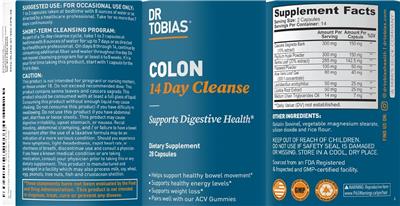 Label of Colon 14 Day Cleanse