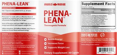Photo of the Anabolic Warfare Phena-Lean label