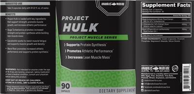 Photo of the Anabolic Warfare Project Hulk label