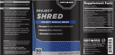 Photo of the Anabolic Warfare Project Shred label