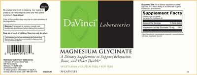 Photo of the DaVinci Laboratories Magnesium Glycinate label
