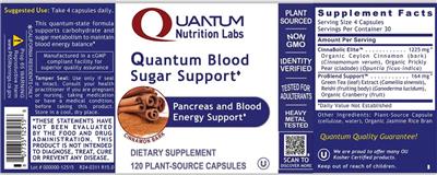 Photo of the Quantum Nutrition Labs Quantum Blood Sugar Support label