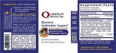Photo of the Quantum Nutrition Labs Quantum Gallbladder Support label
