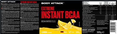 Photo of the Body Attack Extreme Instant BCAA Lemon Flavour label
