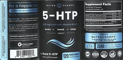 Photo of the NutraChamps 5-HTP label