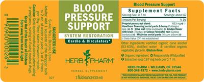 Photo of the Herb Pharm Blood Pressure Support label