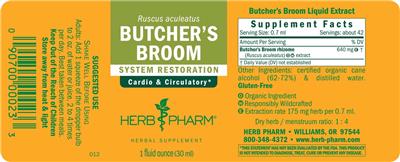Photo of the Herb Pharm Butcher's Broom label